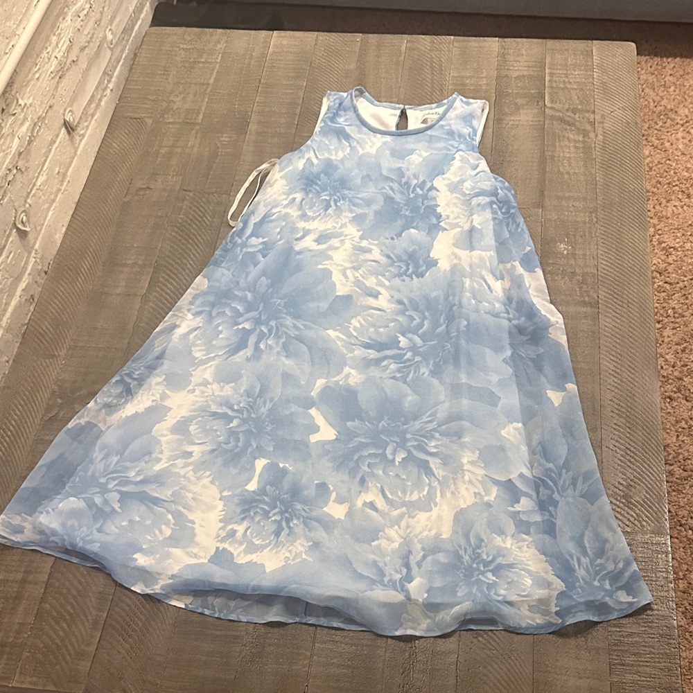 Calvin Klein Kids Dress in Blue and White Floral